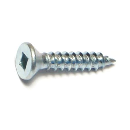 Midwest Fastener Sheet Metal Screw, #6 x 3/4 in, Zinc Plated Steel Flat Head Square Drive, 100 PK 08604
